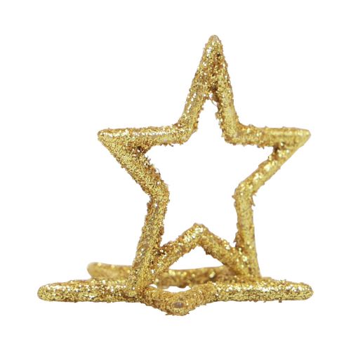 Floristik24 Decoração dispersa estrelas de Natal glitter dourado Ø4cm 120 un