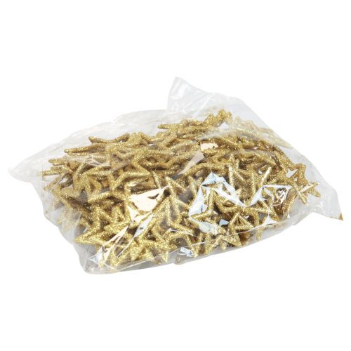 Floristik24 Decoração dispersa estrelas de Natal glitter dourado Ø4cm 120 un