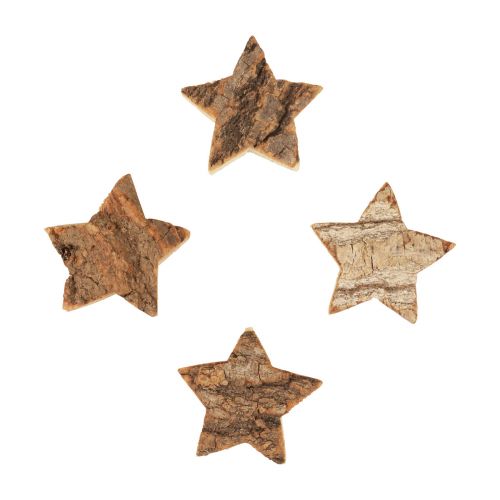 Itens Decoração dispersa estrelas de Natal estrelas de madeira com casca Ø5cm 12 unidades