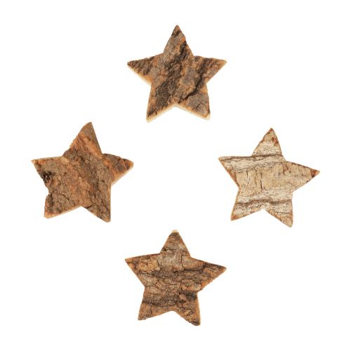 Floristik24 Decoração dispersa estrelas de Natal estrelas de madeira com casca Ø5cm 12 un