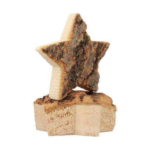 Floristik24 Decoração dispersa estrelas de Natal estrelas de madeira com casca Ø5cm 12 un