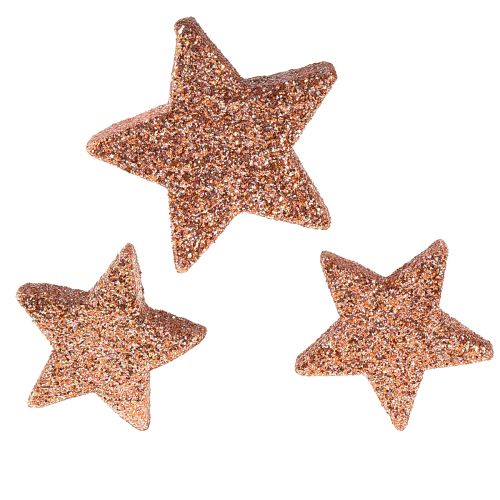 Decoração dispersa estrelas de Natal estrelas espalhadas rosa Ø4/5cm 40 unidades