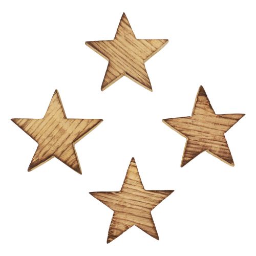 Floristik24 Decoração dispersa estrelas de Natal estrelas de madeira inflamadas 5,5 cm 12 unidades