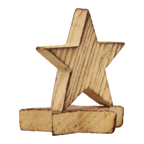 Itens Decoração dispersa estrelas de Natal estrelas de madeira inflamadas 5,5 cm 12 unidades