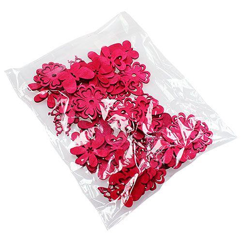 Floristik24 Decoração dispersa de madeira rosa 2cm - 4cm 72 unidades