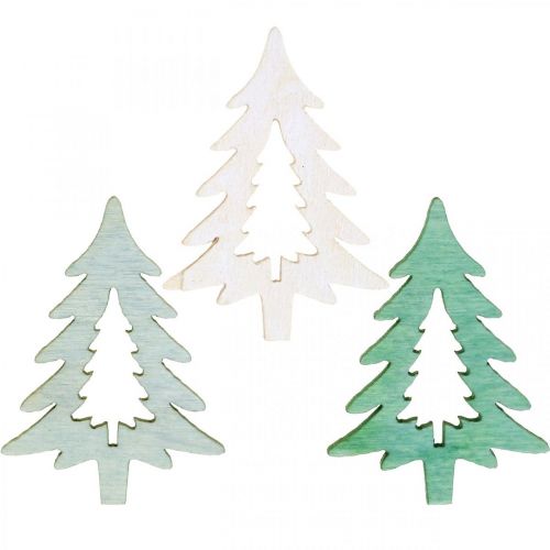 Decoração dispersa árvore de Natal verde 4cm 72 unidades