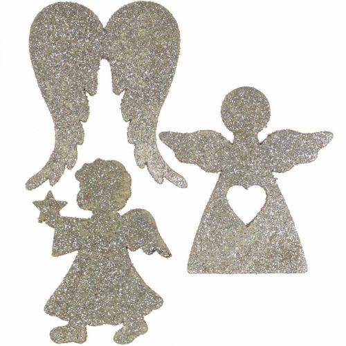 Floristik24 Dispersão decoração de anjo de natal glitter dourado H8cm 24uds