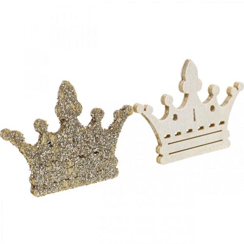 Itens Coroa de decoração dispersa Natal madeira glitter B4cm 72 un