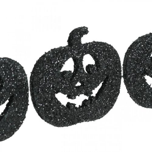 Itens Decoração de dispersão decoração de abóbora de Halloween 4cm preto, glitter 72pcs