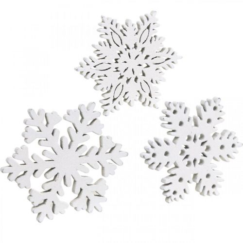 Dispersão de peças floco de neve, decoração de dispersão de cristal de gelo 3,5 cm 72 unidades