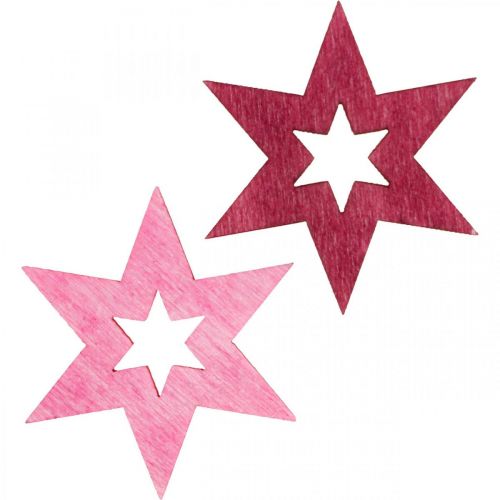 Floristik24 Estrelas de madeira granulado natalício lilás A4cm 72p