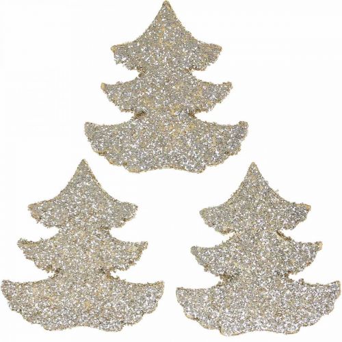 Floristik24 Scatter decoração Natal abeto ouro glitter 4cm 72p