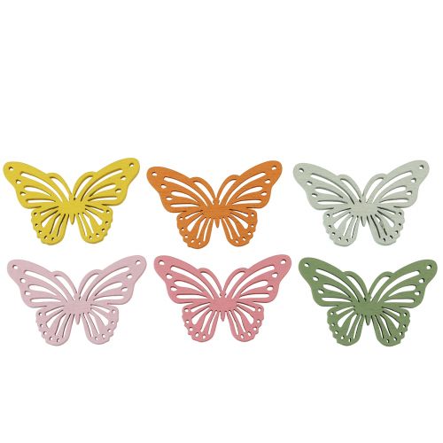 Itens Shaker borboleta de madeira decoração colorida polvilhada 4,5 × 3 cm 48 unidades