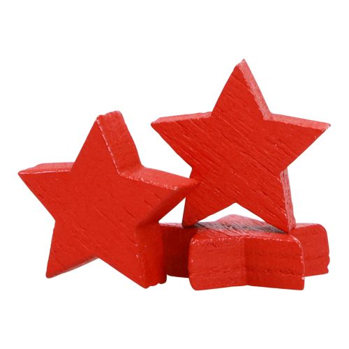 Floristik24 Decoração dispersa estrelas de Natal estrelas vermelhas de madeira Ø1,5cm 300 un