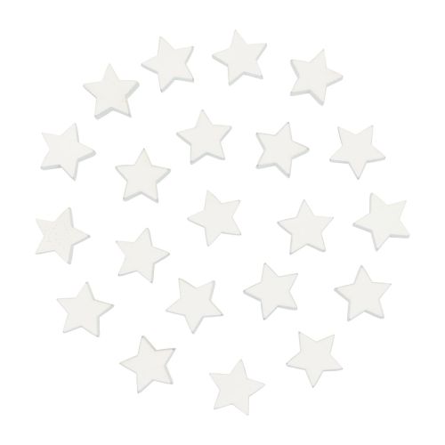 Decoração dispersa estrelas de Natal estrelas brancas de madeira Ø1,5cm 300 unidades