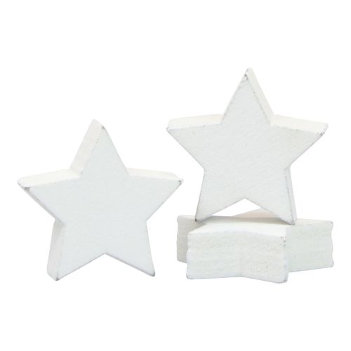 Floristik24 Decoração dispersa estrelas de Natal estrelas brancas de madeira Ø1,5cm 300 unidades