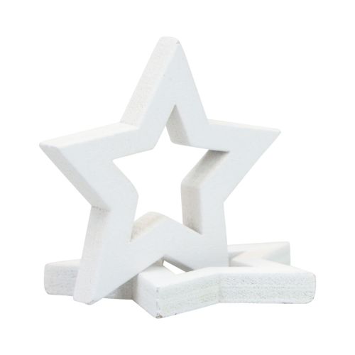 Floristik24 Decoração dispersa estrelas de Natal estrelas brancas de madeira Ø4cm 54 unidades