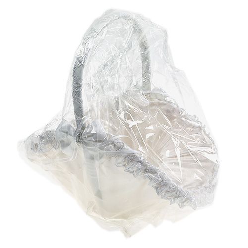 Floristik24 Cesta de lixo Cesta de casamento branco 27cm