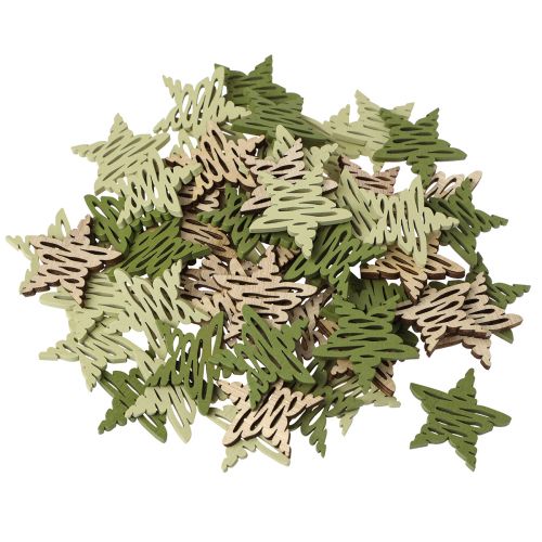 Itens Peças dispersas estrelas natureza verde madeira de Natal Ø4cm 72 un