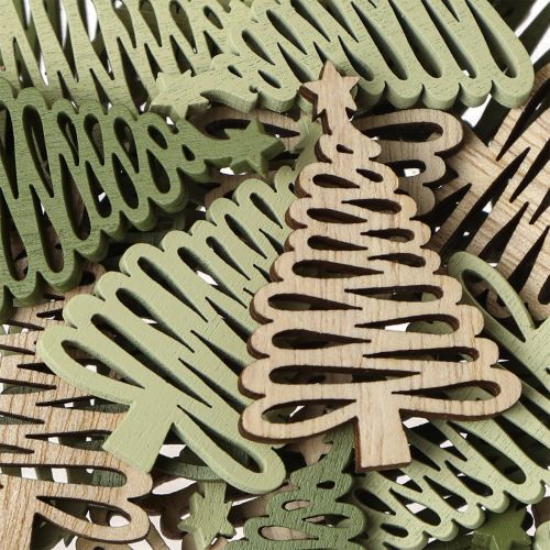 Itens Espalhe estrela de abeto de Natal verde 3x4,5cm 72 un