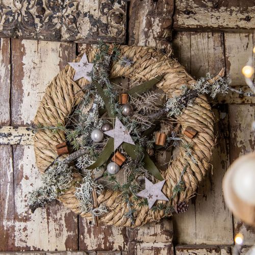 Floristik24 Guirlanda de palha trançada Ø37cm decoração de palha rústica natural