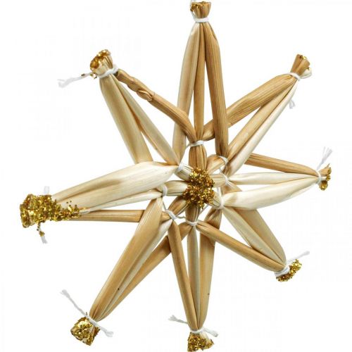 Itens Conjunto de estrelas de palha glitter ouro decorações de Natal Ø8cm 24 unidades