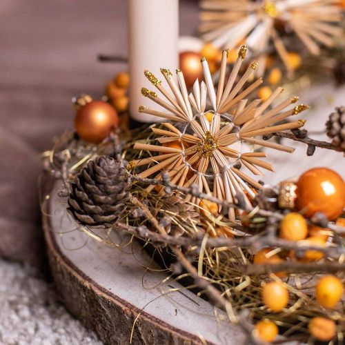 Itens Conjunto de estrelas de palha glitter ouro decorações de Natal Ø8cm 24 unidades