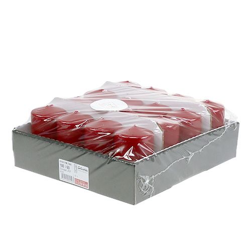 Floristik24 Vela pilar 100/60 vermelha velha 16 un