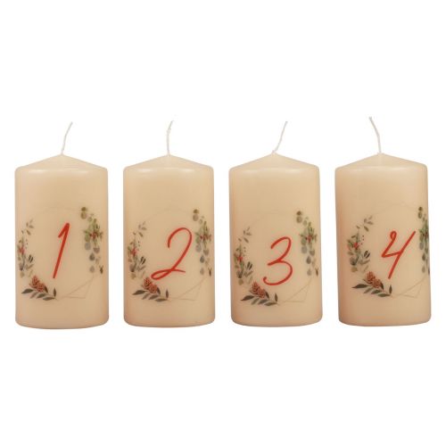 Velas do Advento Coroa do Advento 1-4 creme 130/70mm 4 unidades
