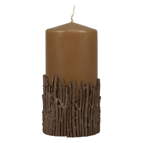 Vela pilar ramos decoração vela castanho caramelo 150/70mm 1ud