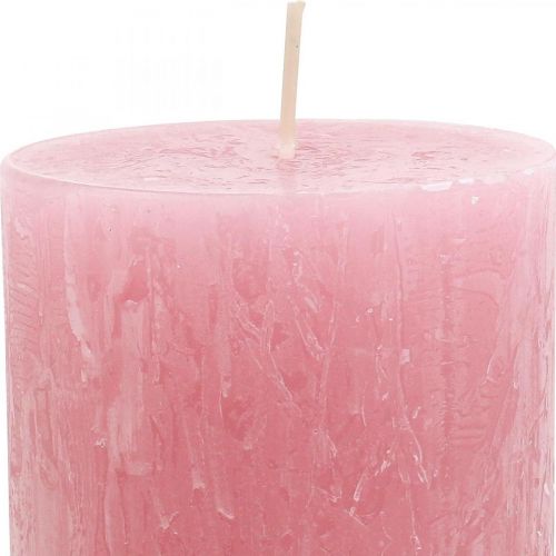 Itens Velas coloridas sólidas Rosa empoeirado Vela rústica 80×110mm 4 unidades