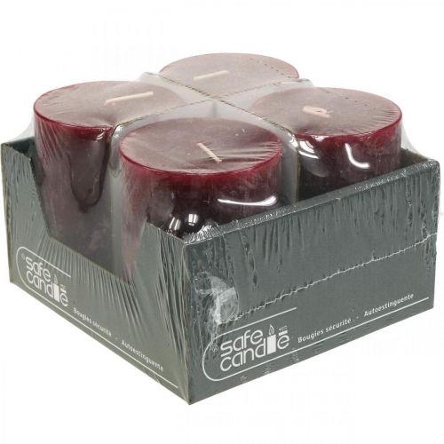Itens Pilares de velas cor sólida Rústico Borgonha 80×110mm 4 un