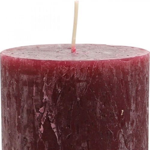 Itens Pilares de velas cor sólida Rústico Borgonha 80×110mm 4 un