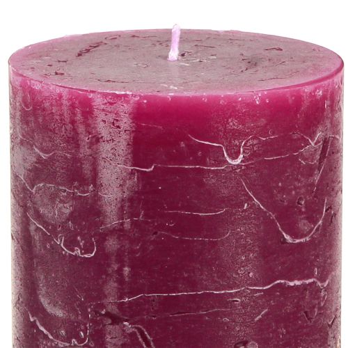 Itens Velas pilares cor sólida 3 cores Berry 70×120mm 12 un