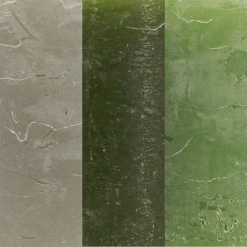 Itens Velas pilar sólidas 3 cores verde 70×120mm 12 un