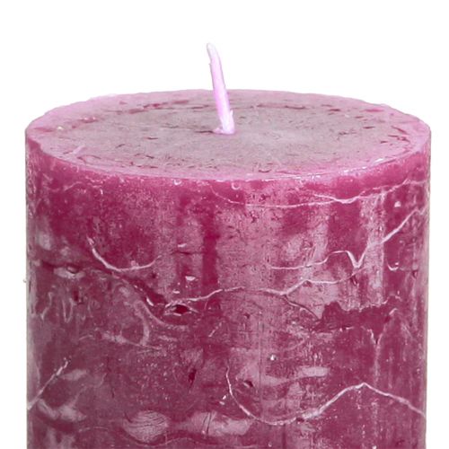 Floristik24 Velas pilares velas Berry cor sólida roxas 50×100cm 4 un