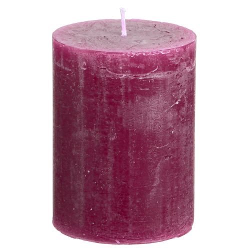Floristik24 Velas Pilar Velas Berry cor sólida roxas 60×80mm 4 un