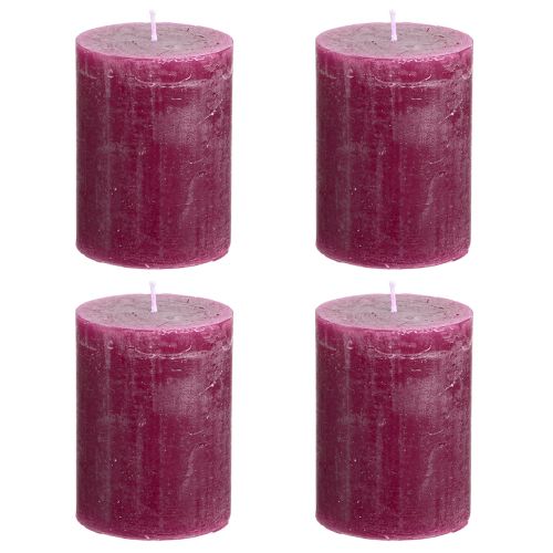 Itens Velas Pilar Velas Berry cor sólida roxas 60×80mm 4 un