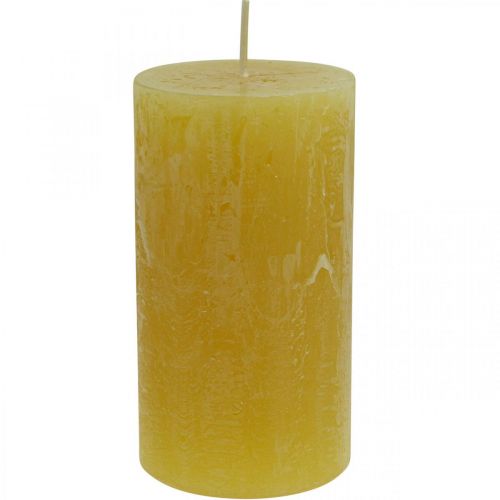 Velas Pilar Velas coloridas rústicas amarelas 60/110mm 4pcs