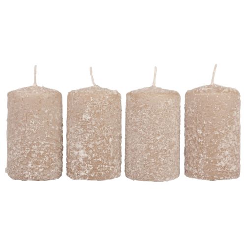 Floristik24 Velas pilares Velas de Natal bege 60×100mm 4 un
