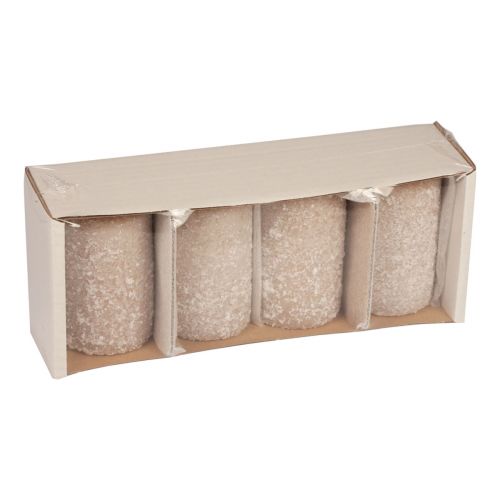Floristik24 Velas pilares Velas de Natal bege 60×100mm 4 un