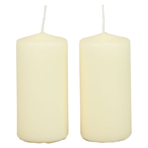 Floristik24 Velas Pilar H100 Ø50cm Velas Creme 12 unidades