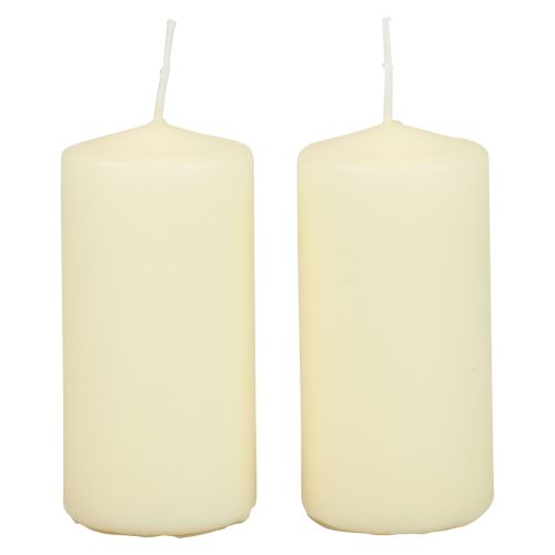 Floristik24 Velas pilares H100 Ø50cm velas creme 12 unidades