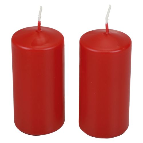Floristik24 Velas pilares H100 Ø50cm velas vermelhas 12 unidades