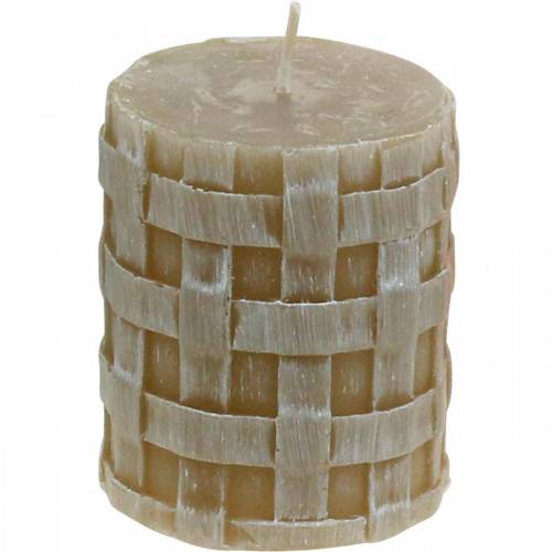 Floristik24 Velas pilares Rustic Brown 80/65 velas decoração de velas rústicas 2 un