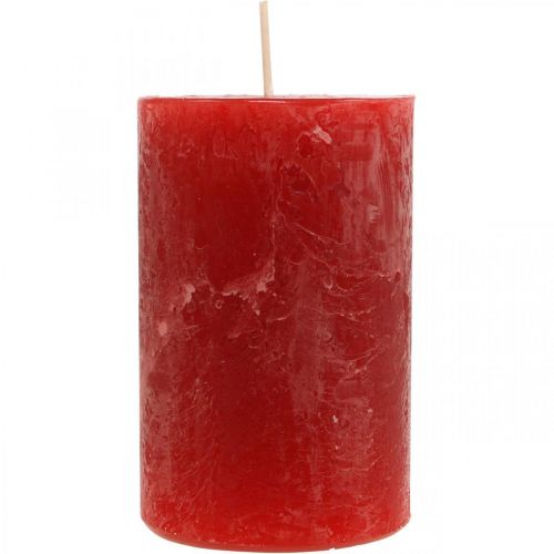 Velas de coluna Velas do Advento de cor rústica vermelha 70/110mm 4 pçs