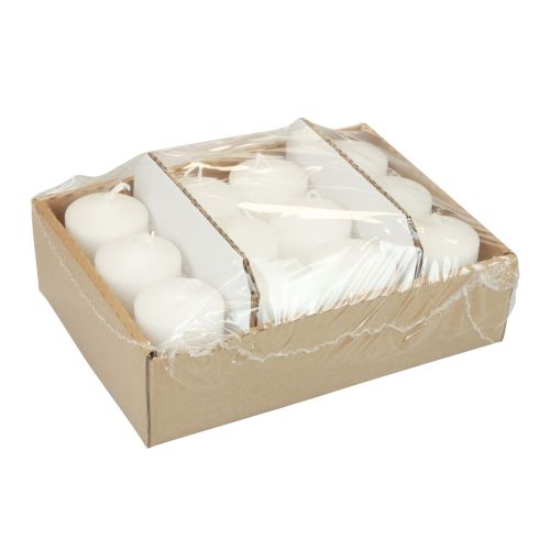 Floristik24 Velas pilares velas brancas H70mm Ø50mm 12 un