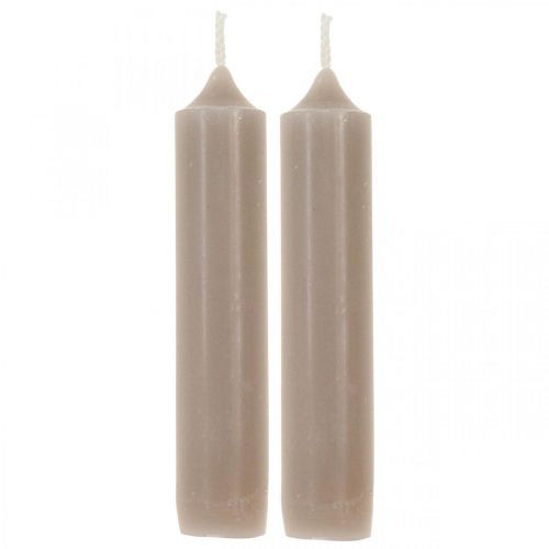 Floristik24 Velas de pilar velas curtas cinza Ø2,2cm A11cm 6uds