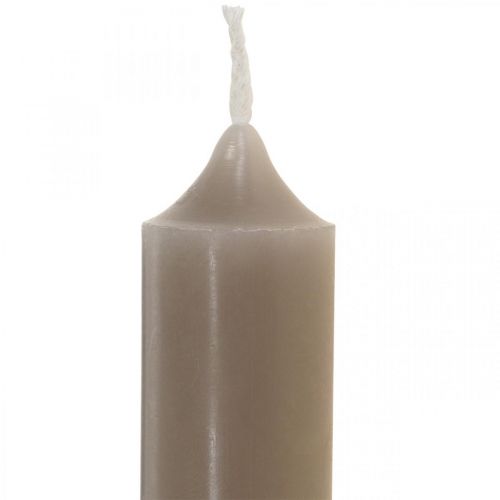 Floristik24 Velas de pilar velas curtas cinza Ø2,2cm A11cm 6uds