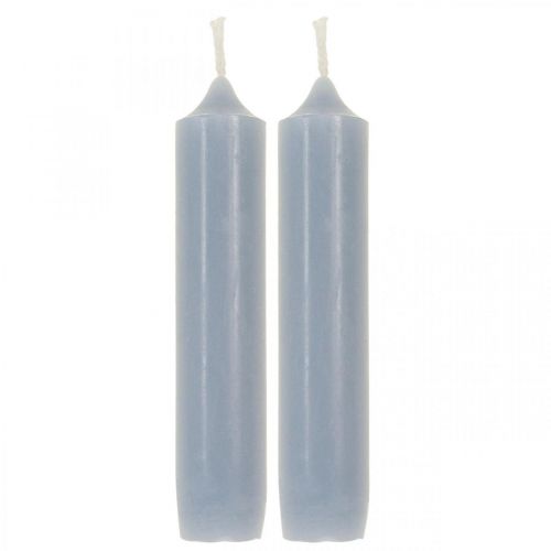 Floristik24 Velas de pilar azul claro, curtas, Ø2,2cm, Alt.11cm, 6 unid.
